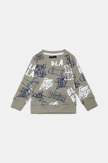 Graffiti Print Boys Sweatshirt With Trouser