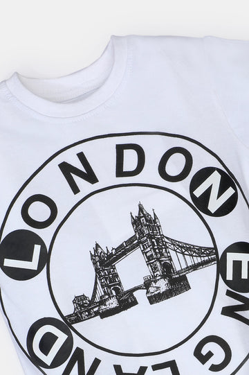 Black Graphic Printed Boys Combo