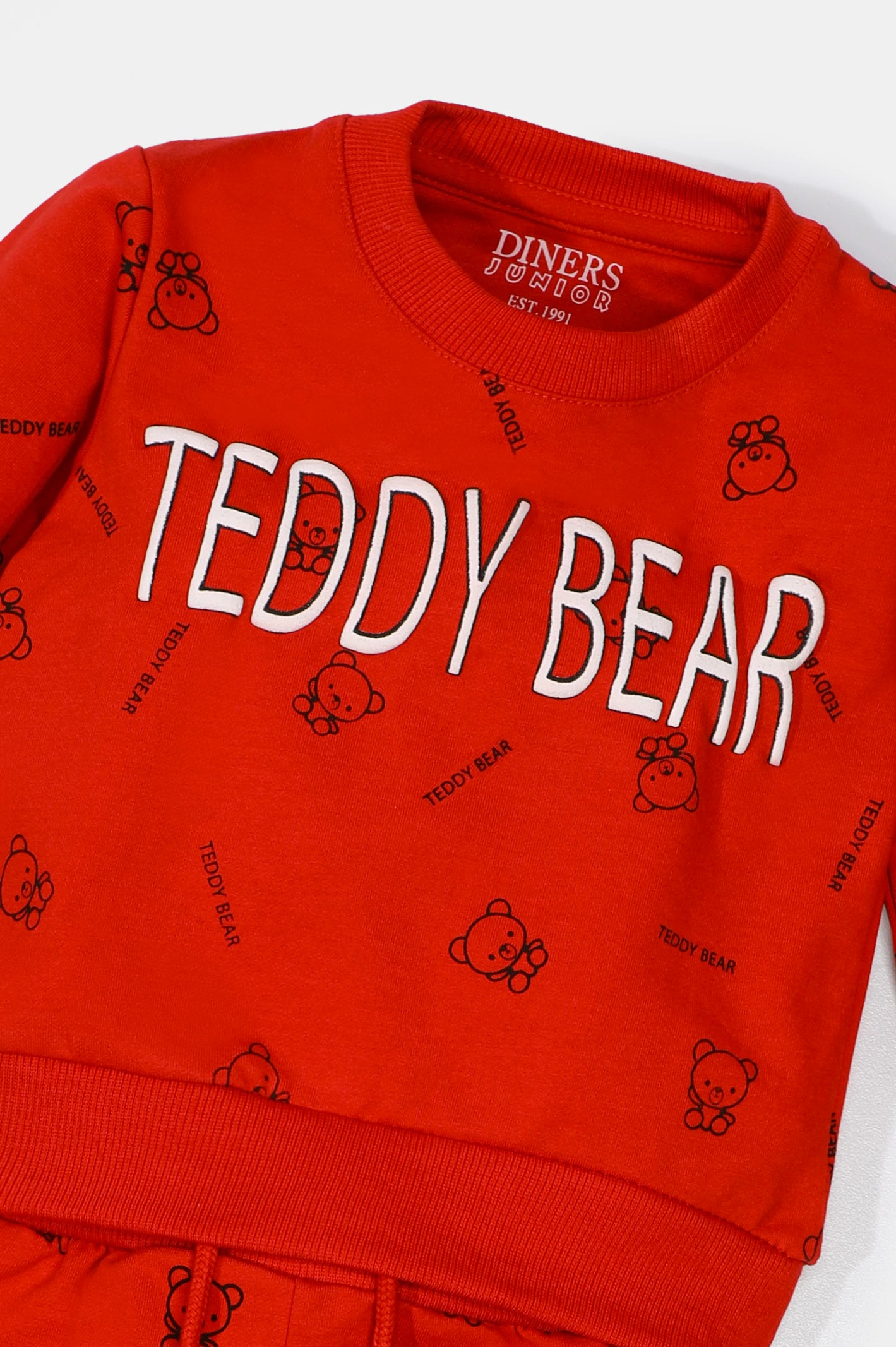 Red Teddy Bear Printed Boys Combos From Diners