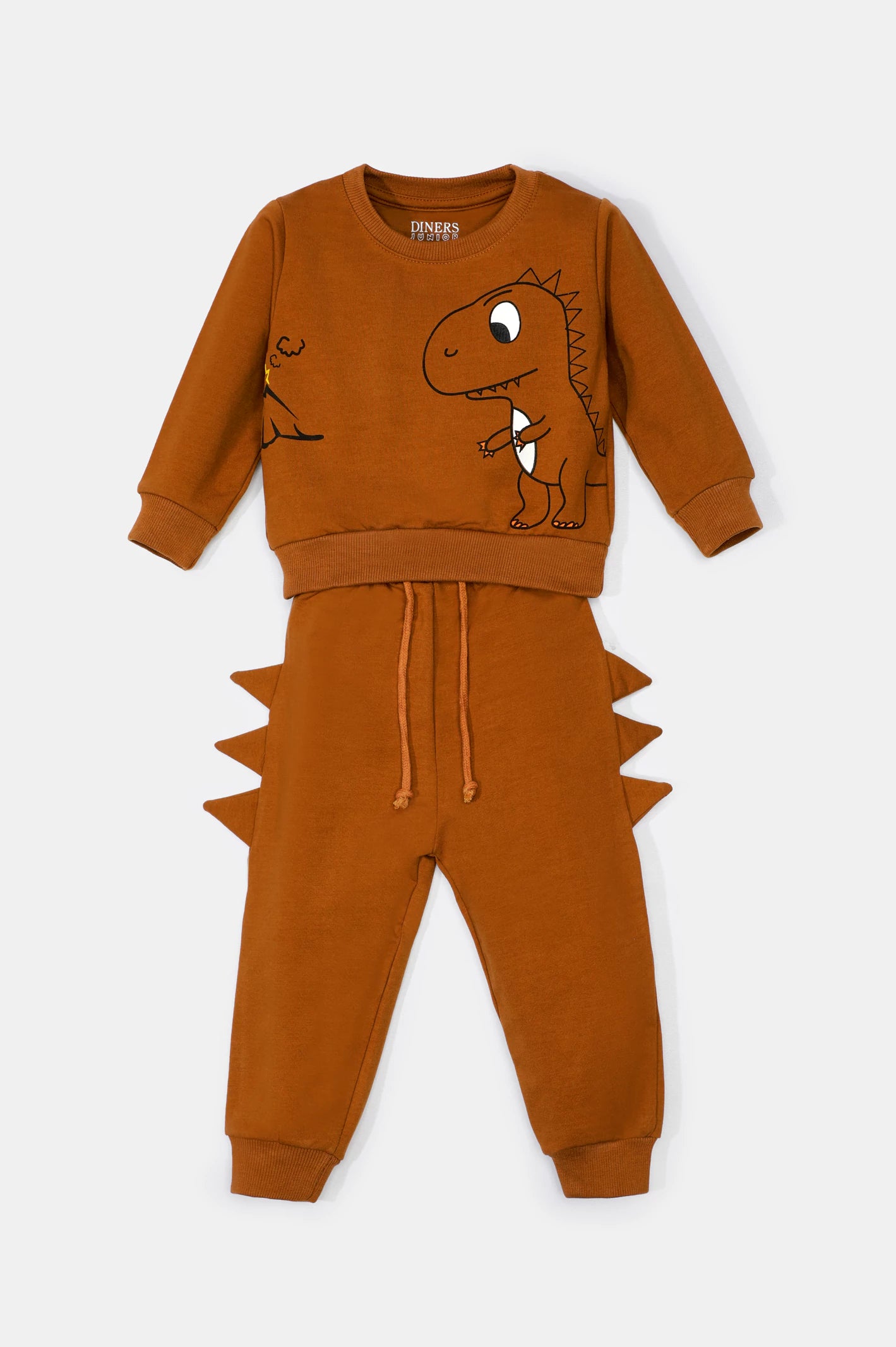 Brown Graphic Printed Boys Combos From Diners