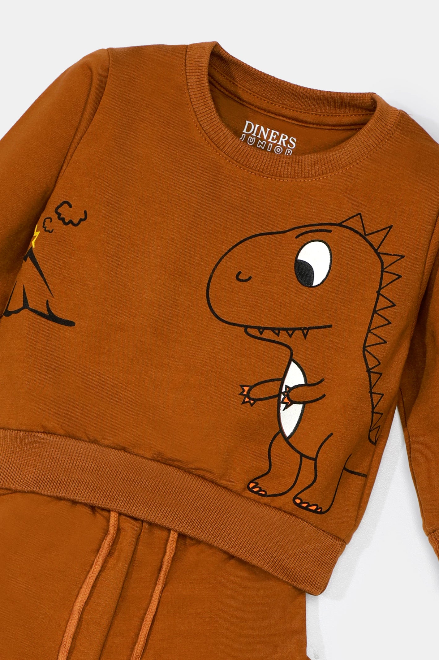 Brown Graphic Printed Boys Combos From Diners