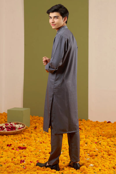 Diners Grey Boys Kurta Pajama