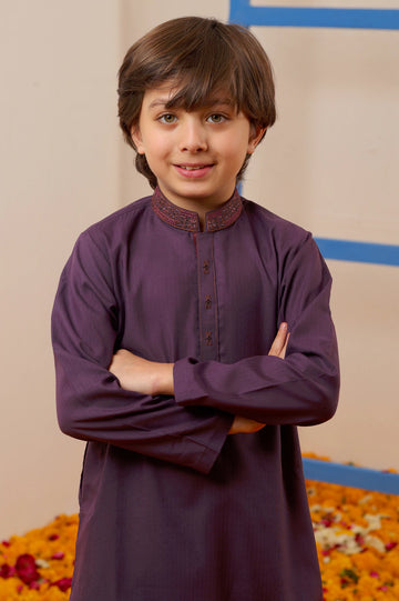 Boys Purple Pajama Kurta for Diners