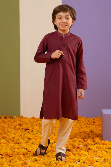 Maroon Boys Kurta Pajama