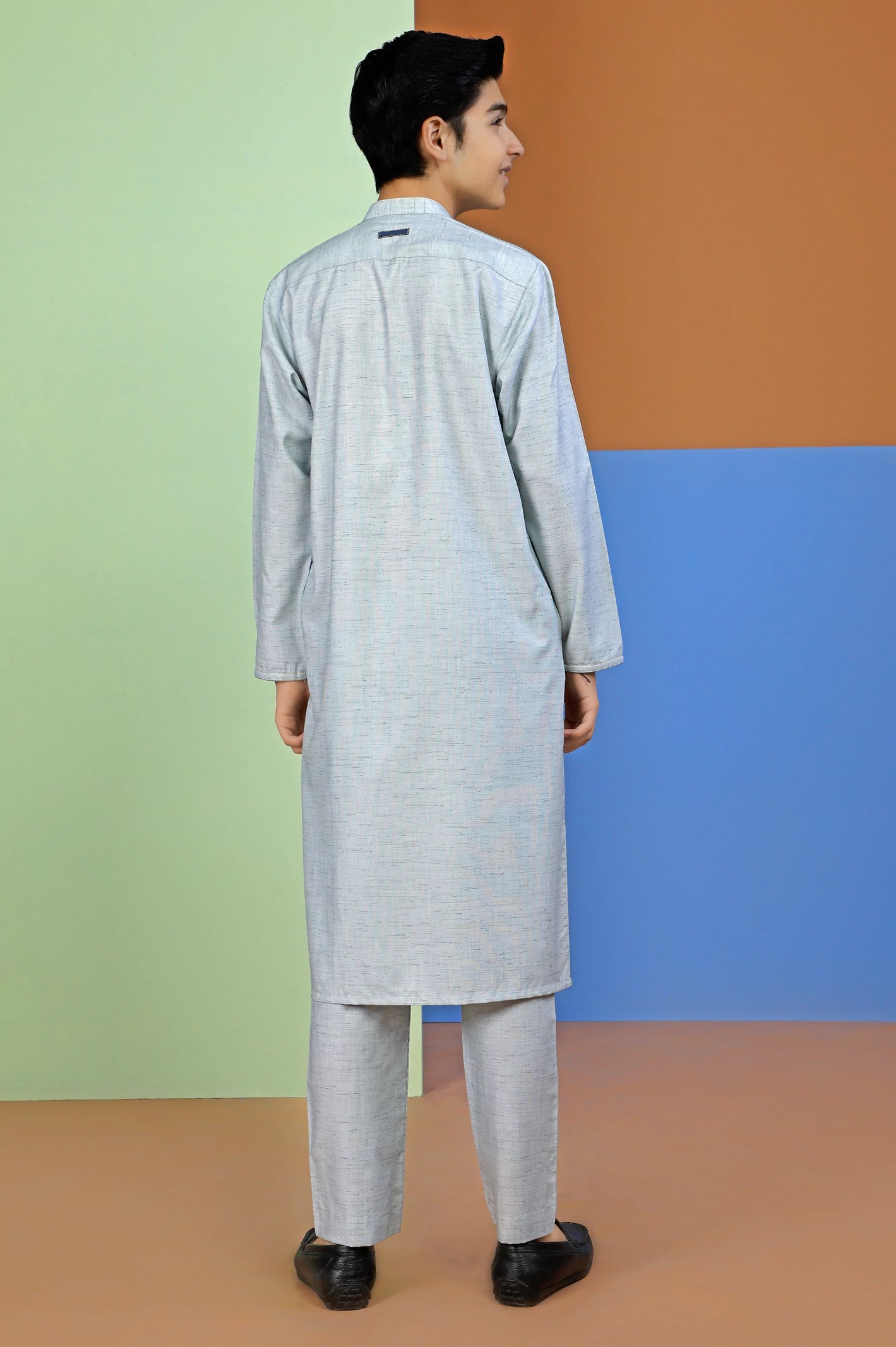 Light Grey Boys Kurta Pajama From Diners