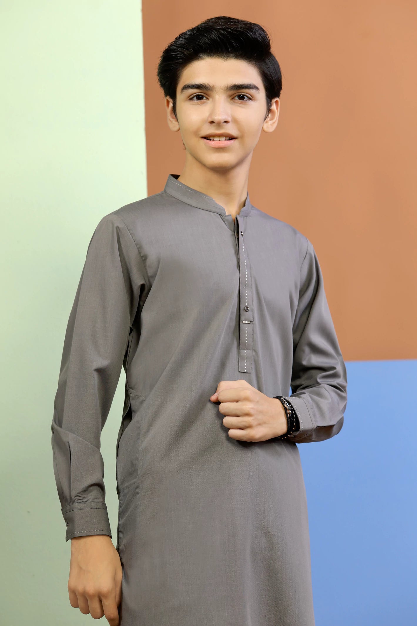 Grey Boys Kurta Pajama From Diners