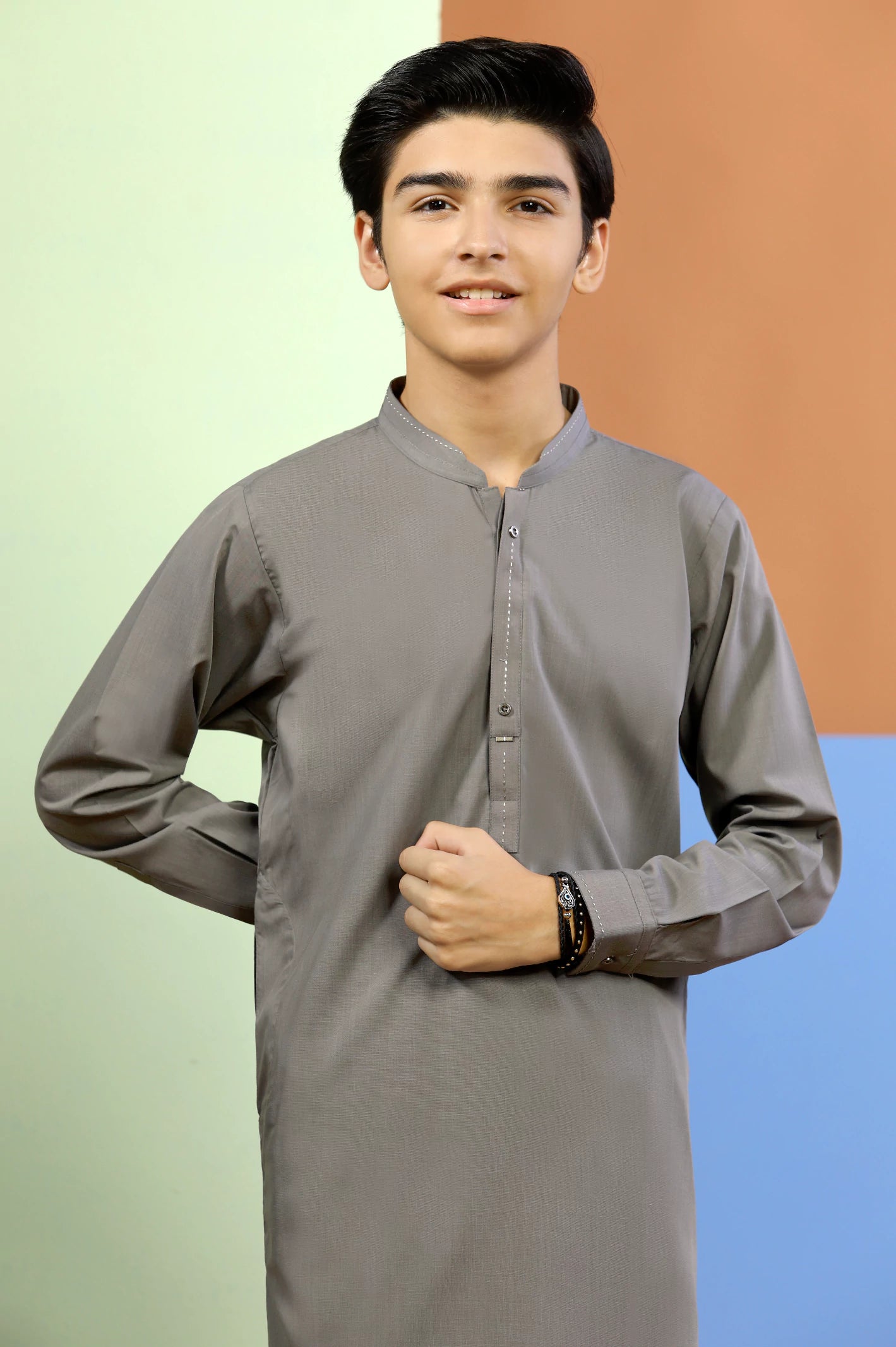 Grey Boys Kurta Pajama From Diners