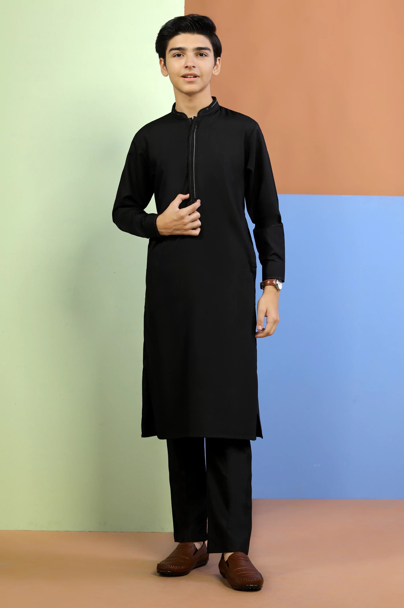 Black Boys Kurta Pajama From Diners