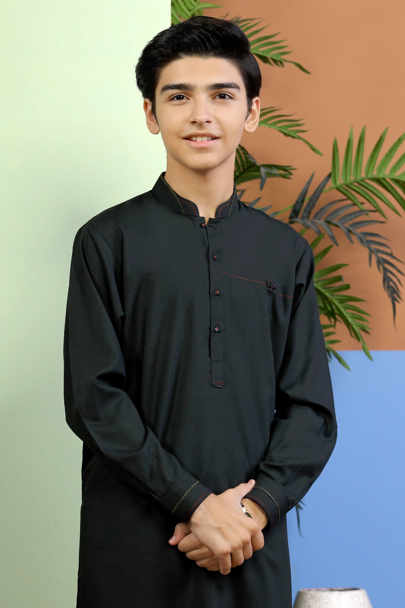 Dark Green Boys Kurta Pajama From Diners