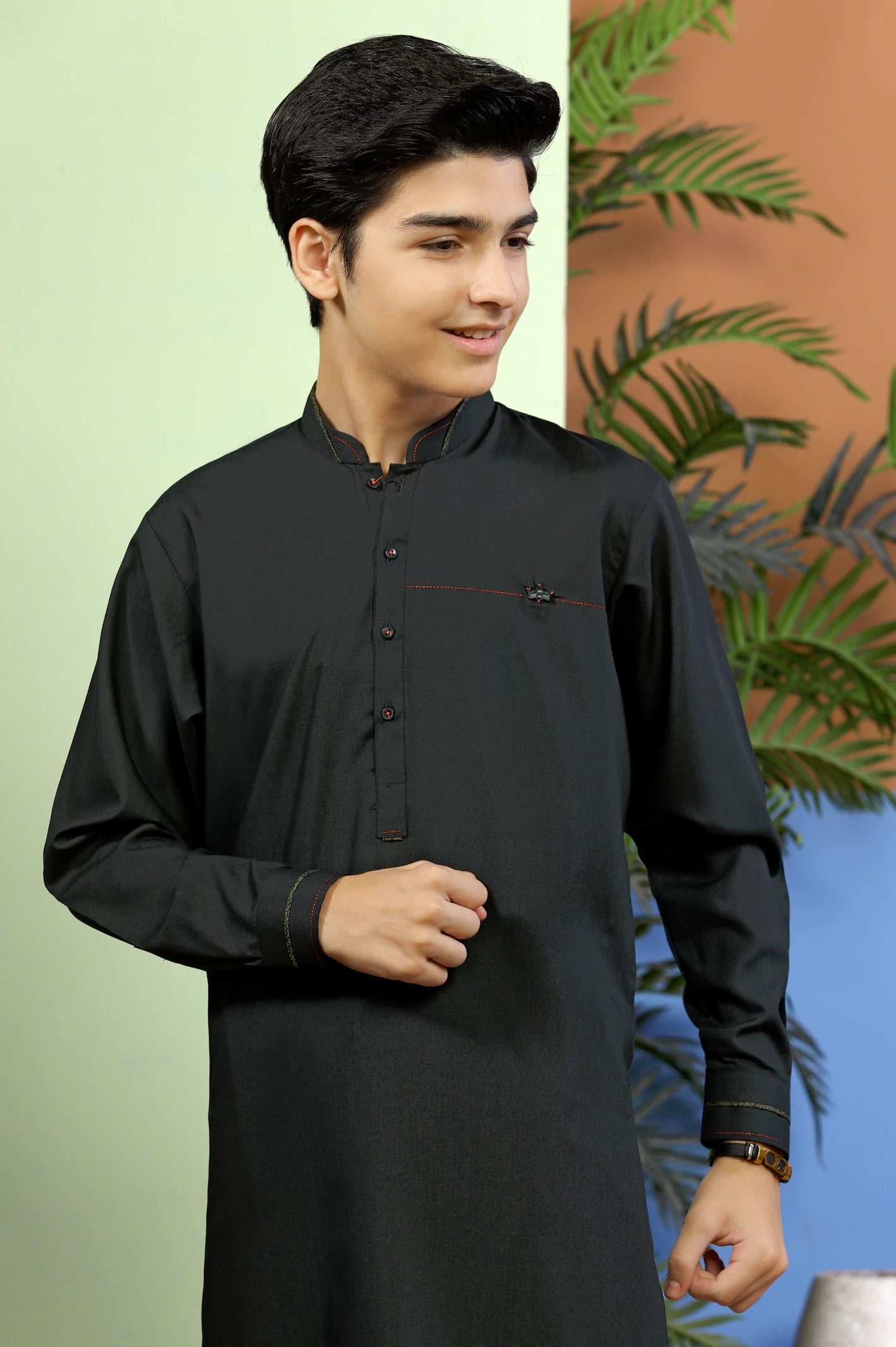 Dark Green Boys Kurta Pajama From Diners