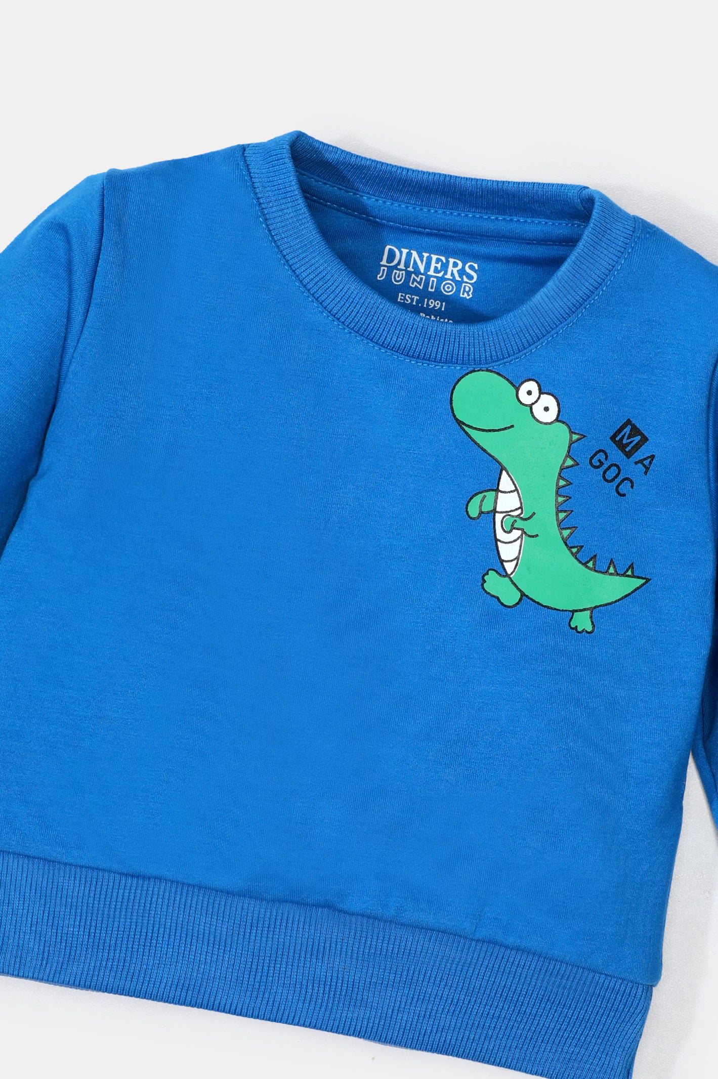 Blue Dino Printed Boys Sweatshirt From Diners