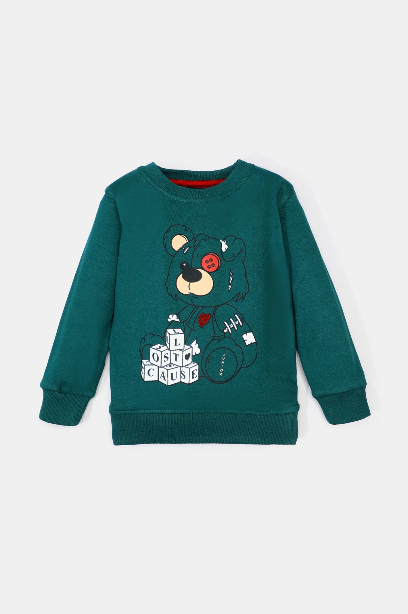 Green Graphic Printed Boys Sweatshirt From Diners