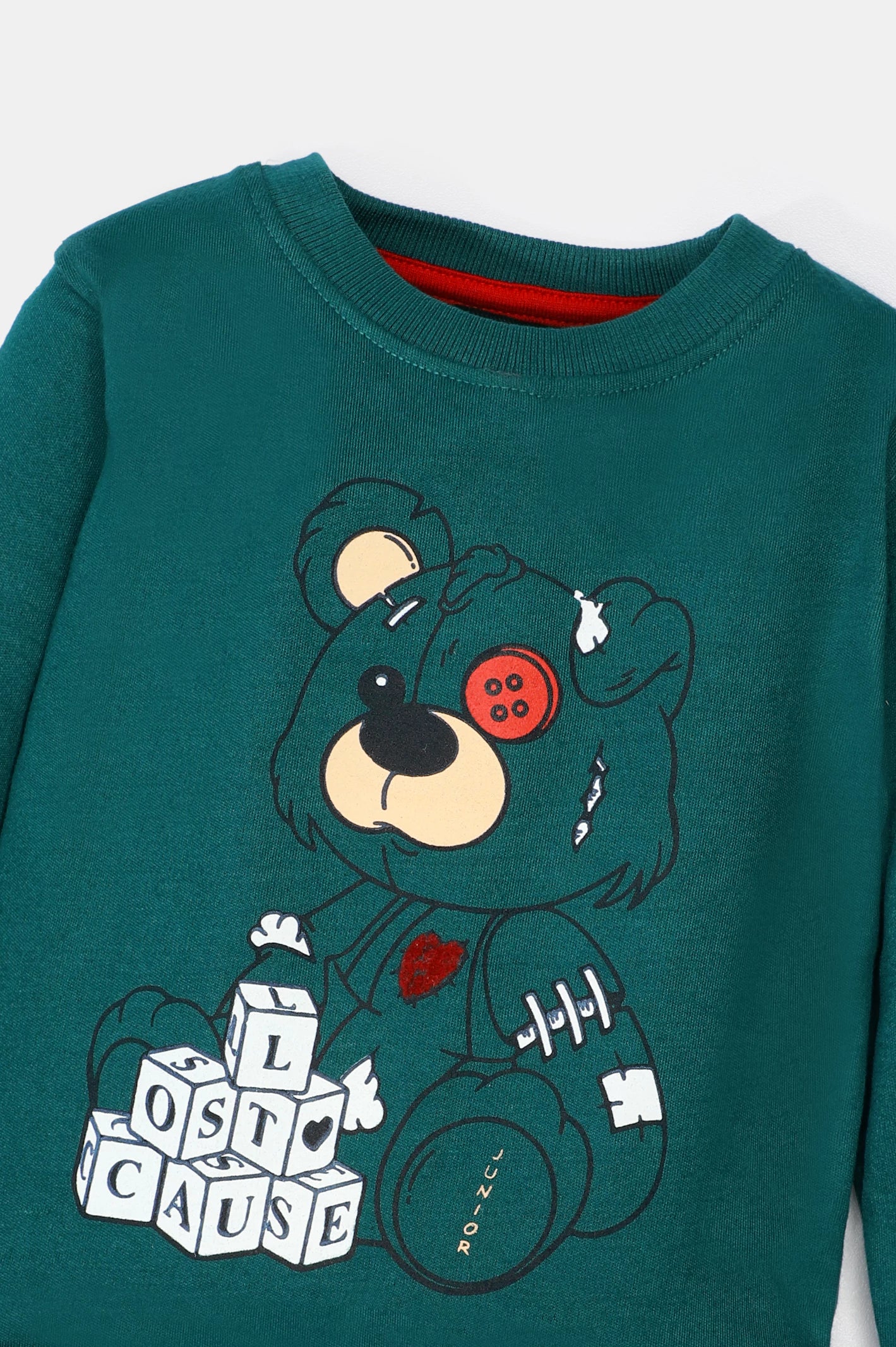 Green Graphic Printed Boys Sweatshirt From Diners