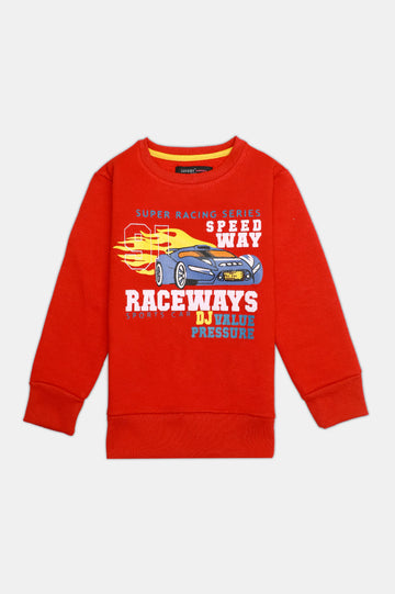 Sports Car Printed Boys Sweatshirt