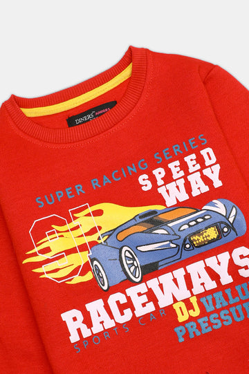 Sports Car Printed Boys Sweatshirt