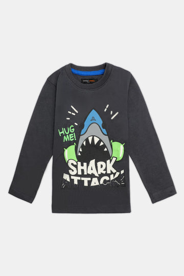 Shark Graphic Print Boys Sweatshirt