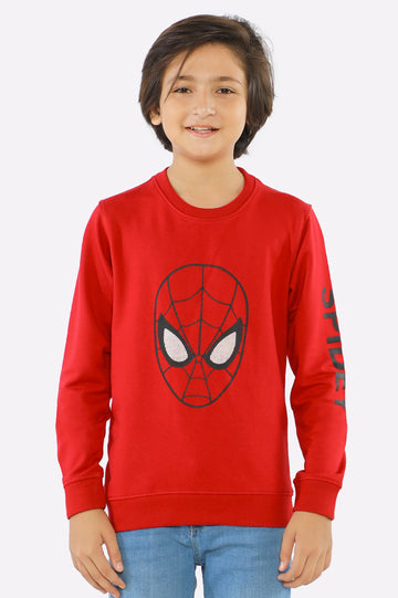 Red Spider Man Printed Boys Sweatshirt