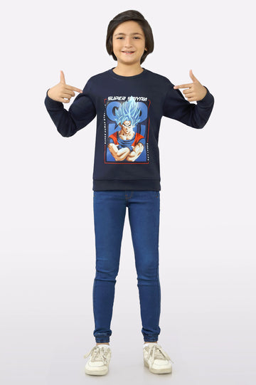 Goku Graphic Print Boys Sweatshirt