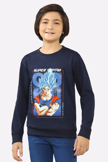 Goku Graphic Print Boys Sweatshirt