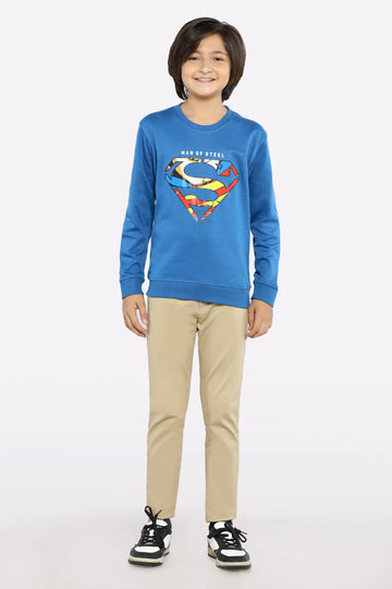 Super Man Printed Boys Sweatshirt