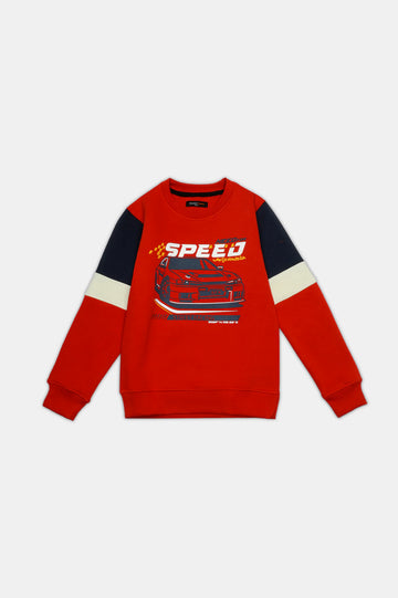 Red Graphic Boys Sweatshirt