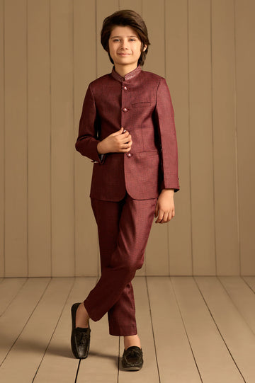 Maroon Prince Suit for Boys