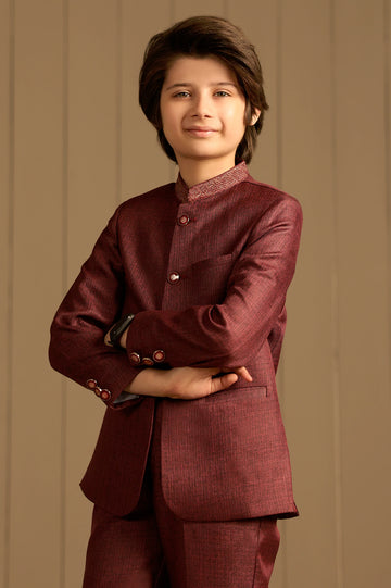 Maroon Prince Suit for Boys