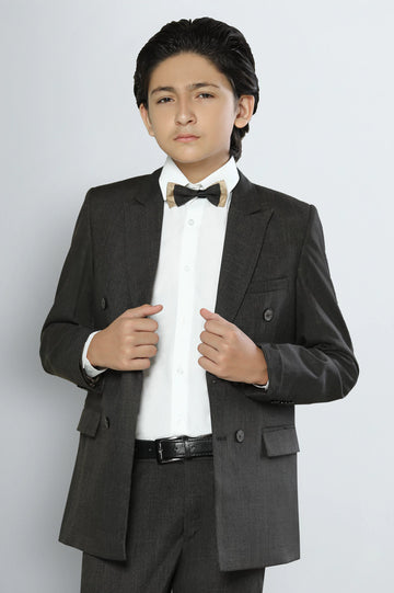 Brown Boys Double-Breasted Formal Suit