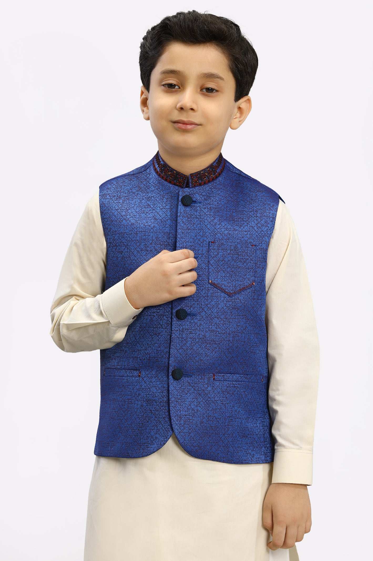 Kids Ink Blue Waist Coat From Diners