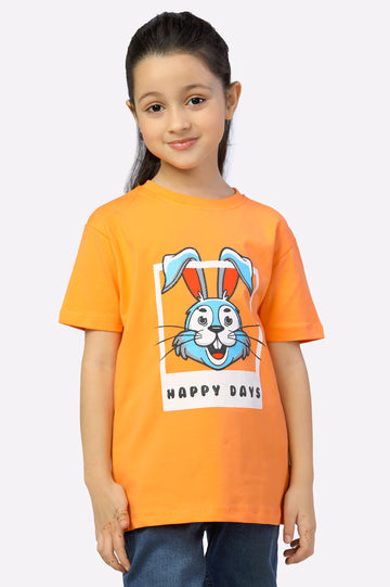 Bunny Printed Girls T-Shirt