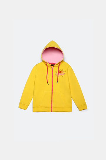 Mustard Graphic Girls Hoodie