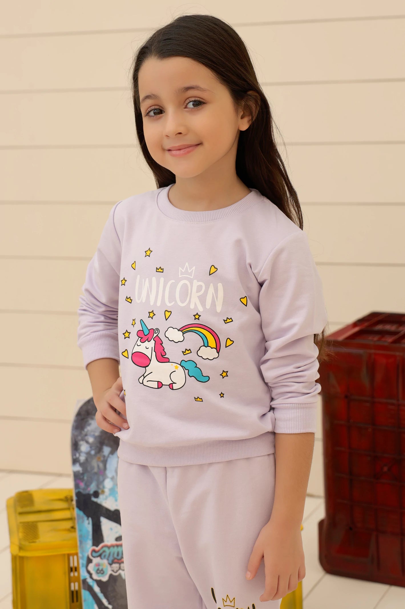 Light Purple Girls Sweatshirt with Trouser From Diners