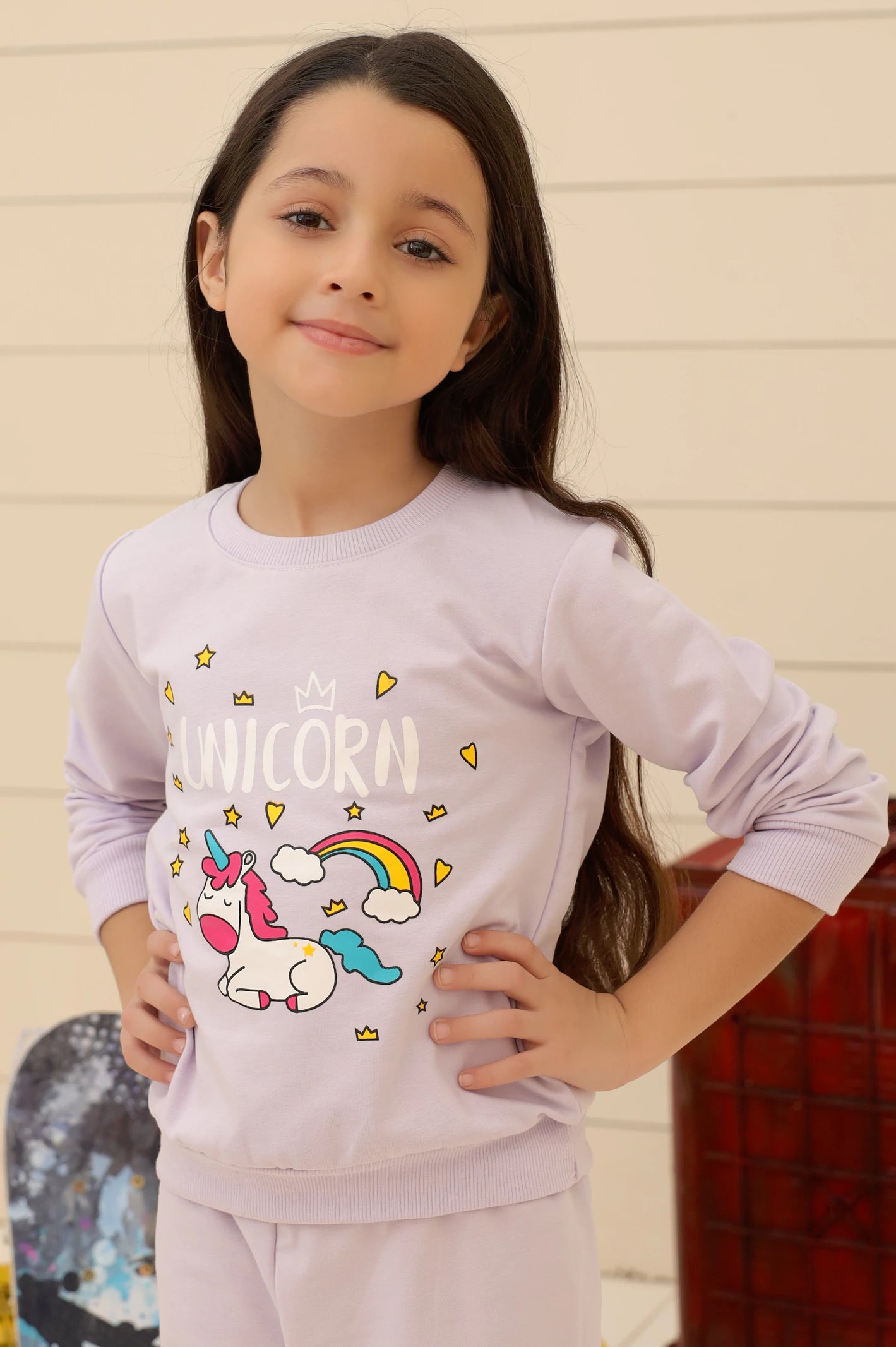 Light Purple Girls Sweatshirt with Trouser From Diners