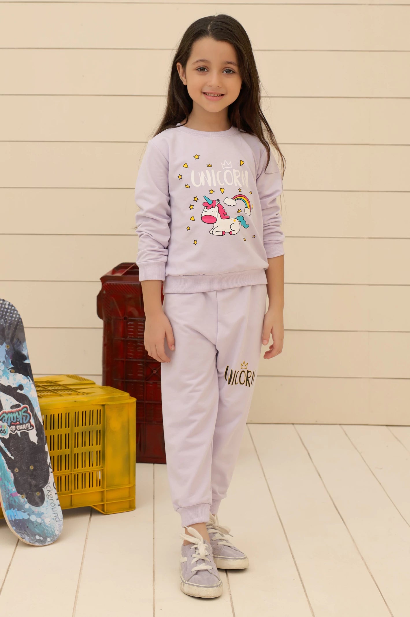 Light Purple Girls Sweatshirt with Trouser From Diners