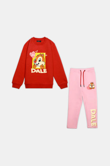 Dale Graphic Girls Sweatshirt With Trouser
