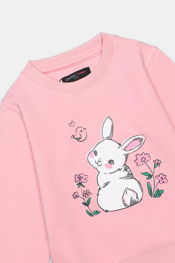 Bunny Graphic Printed Girls Night Suit