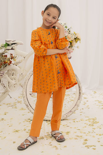 Jacquard Orange Kurti From Diners
