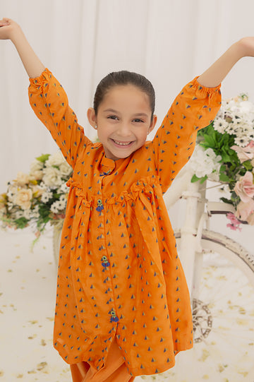 Jacquard Orange Kurti From Diners