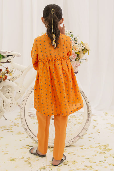 Jacquard Orange Kurti From Diners