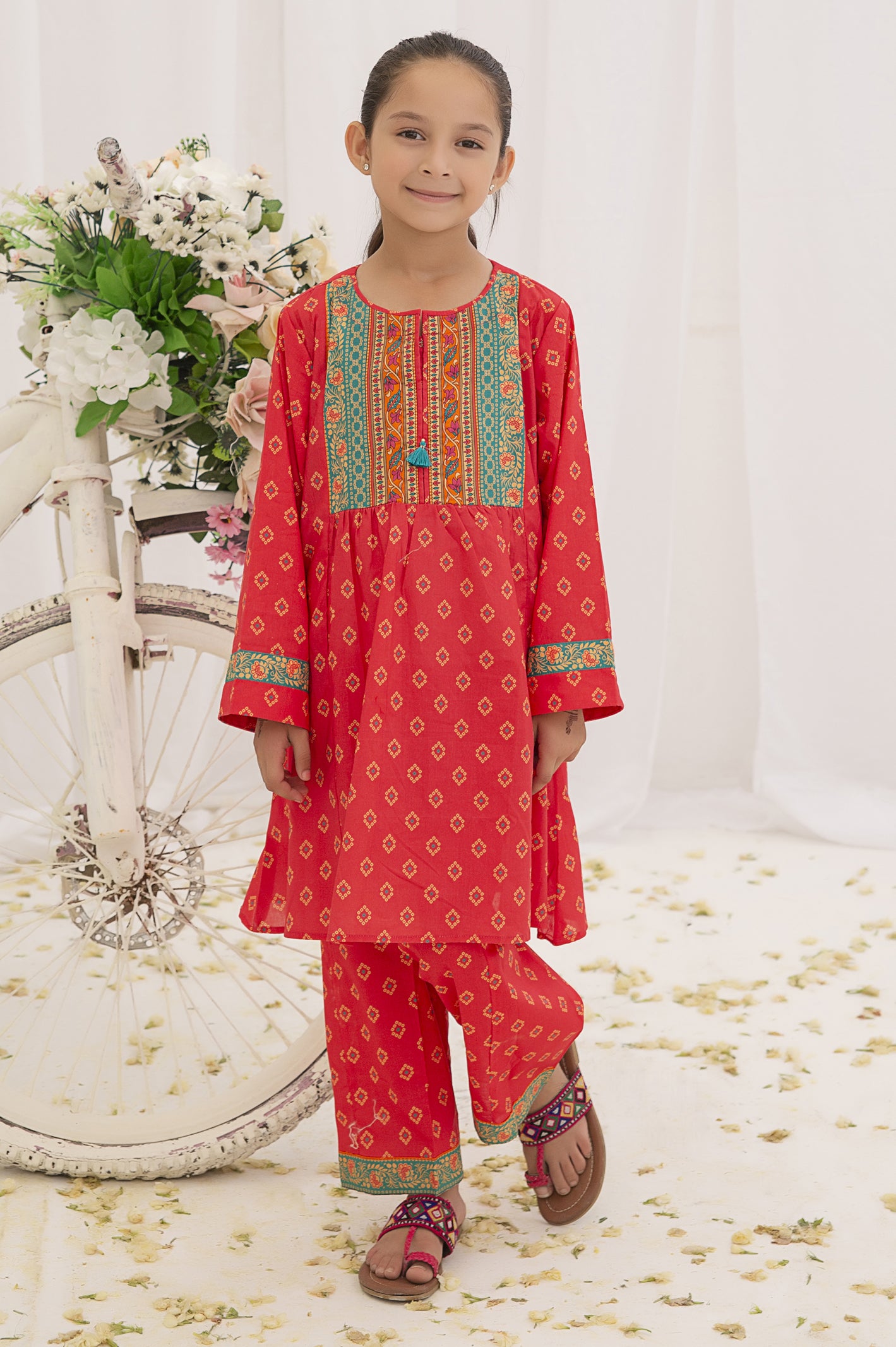 Cambric Red 2PC Suit From Diners