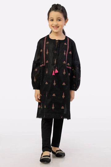 Black Embroidered Girls Kurti