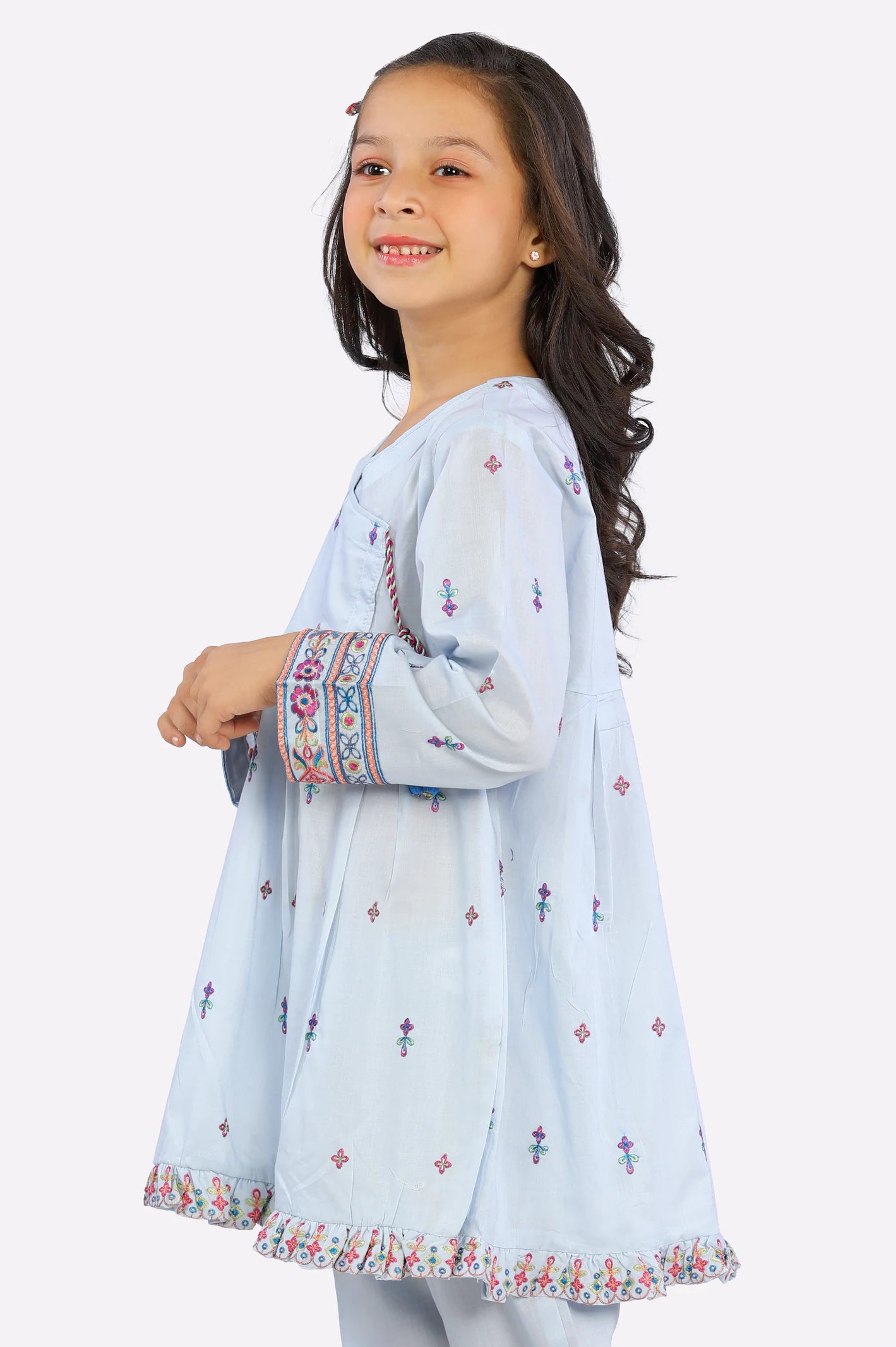 Cambric Embroidered Girls 2PC Suit From Diners