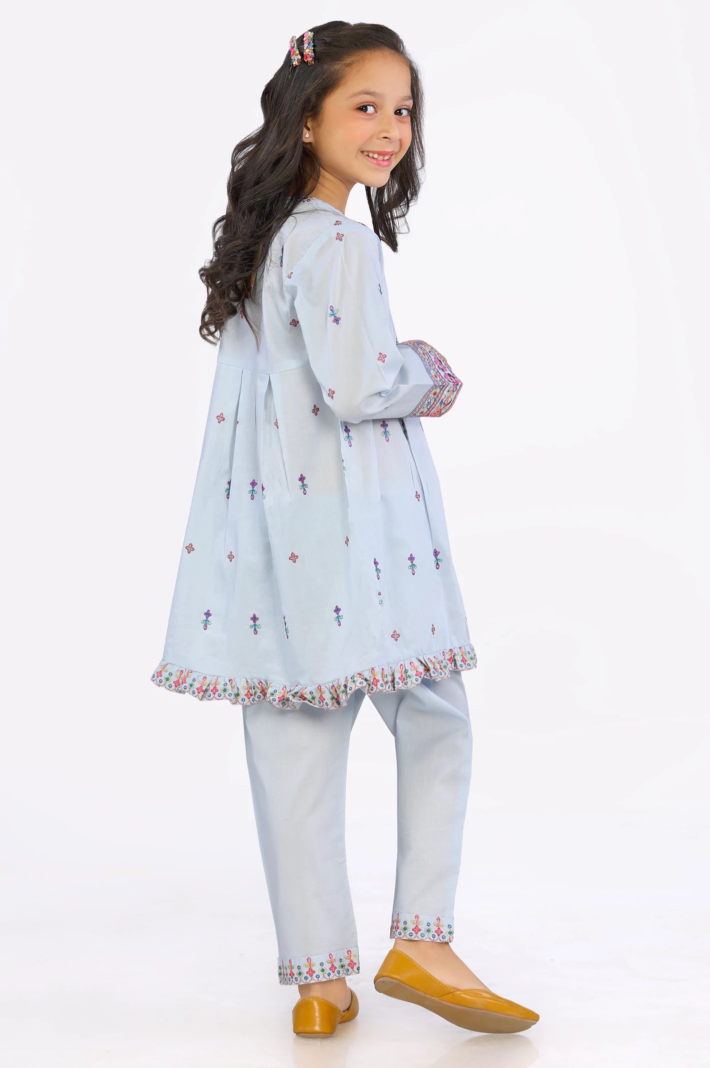 Cambric Embroidered Girls 2PC Suit From Diners