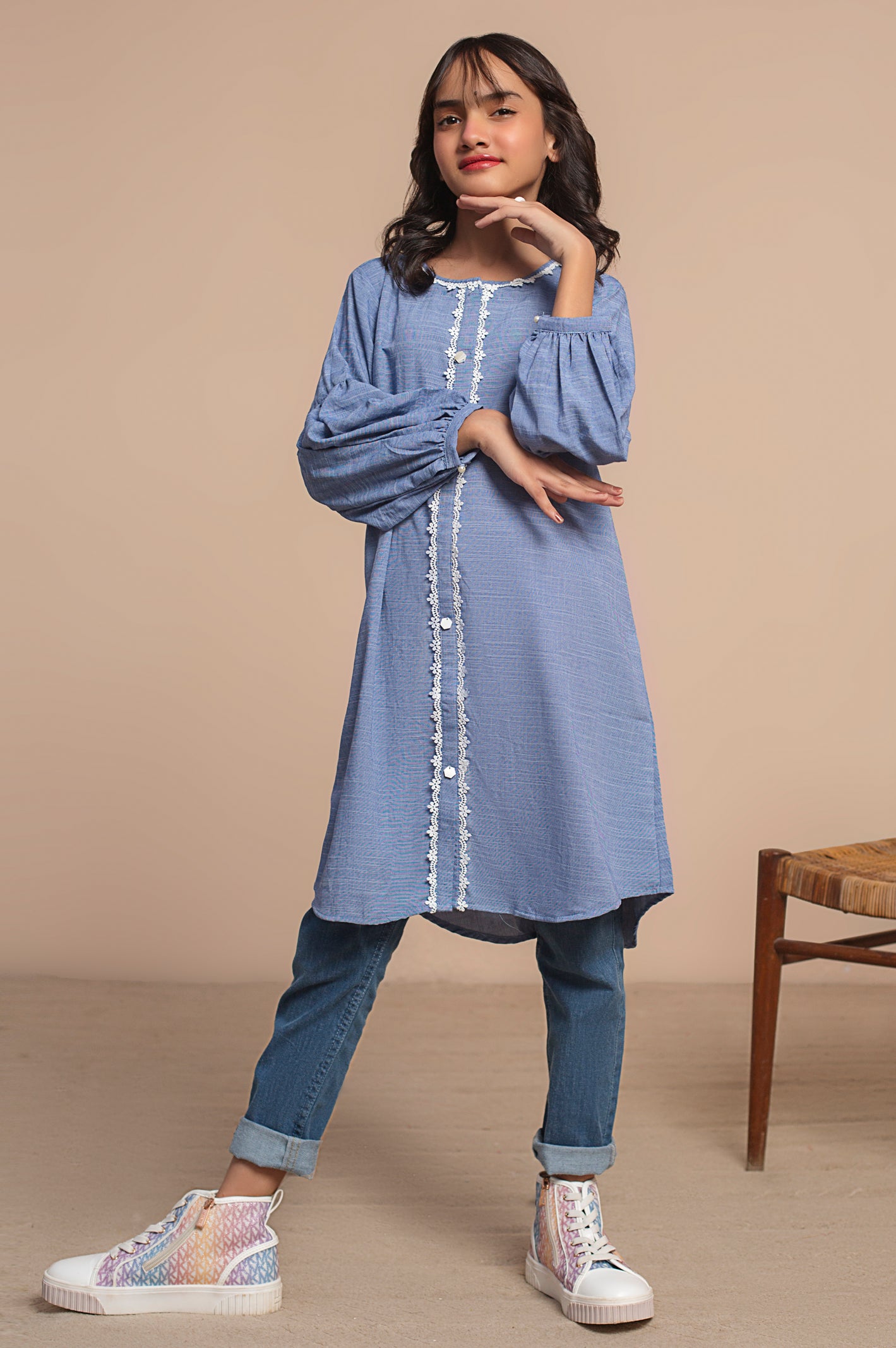 Blue Girls Kurti From Diners