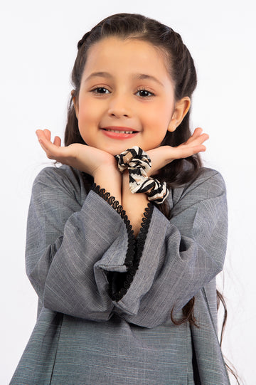 Black Chambray Girls Kurti