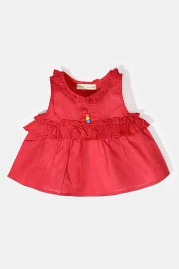 Dark Pink Stylised Infant Kurti