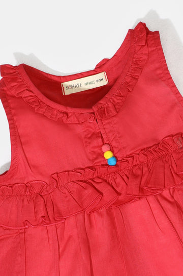 Dark Pink Stylised Infant Kurti