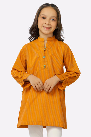 Mustard Dobby Girls Kurti