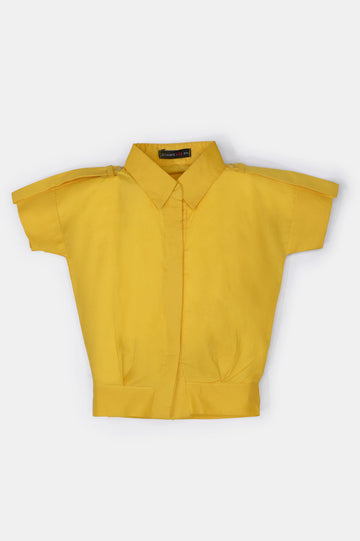 Yellow Stylised Girls Kurti