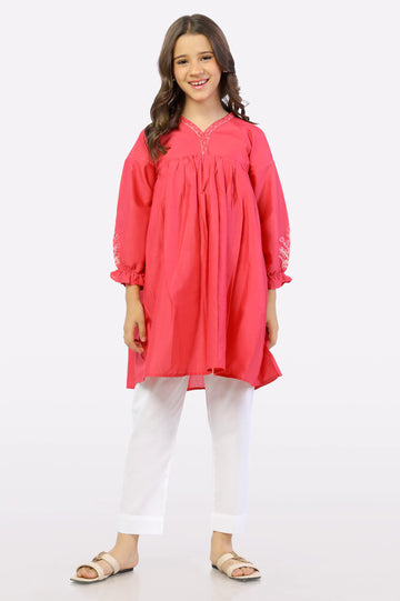 Pink Stylised Girls Kurti